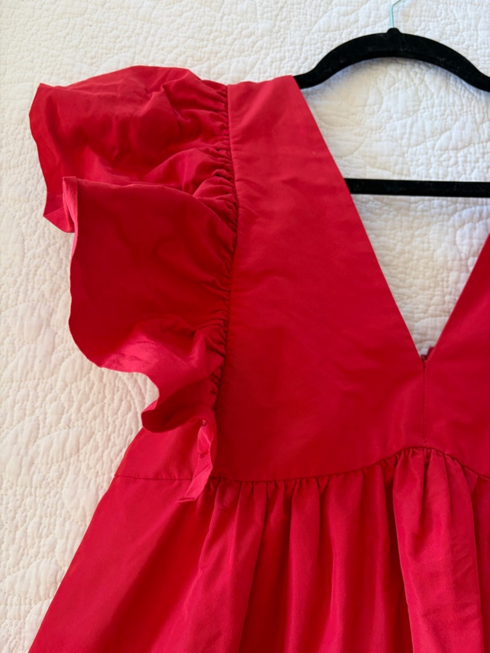 By Anthropologie Volume-Sleeve Babydoll Dress, XS - Picture 6 of 8